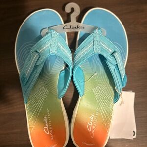 CLARKS Cloudsteppers Blue Sandals